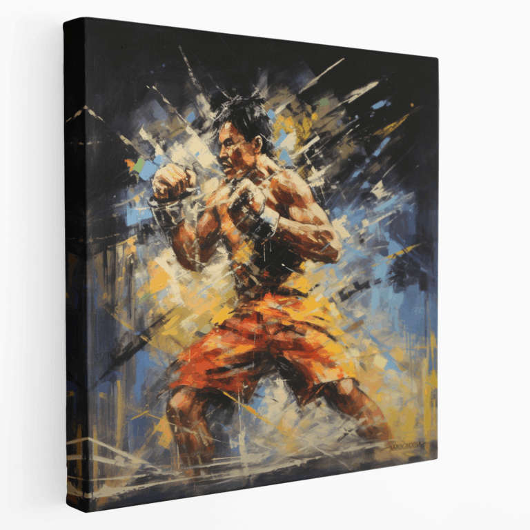 Muay Thai Tekme Kanvas Tablo Sanatı