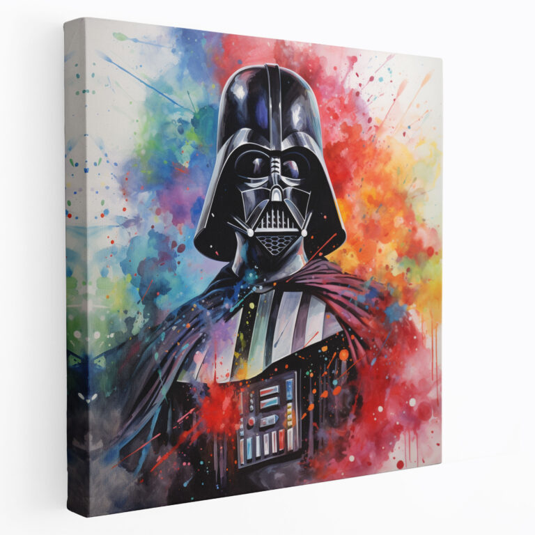 Darth Vader Duvar Sanatı - Rüya Gibi Suluboya - Duvar Dekorasyonu Suluboya Kanvas Duvar Sanatı