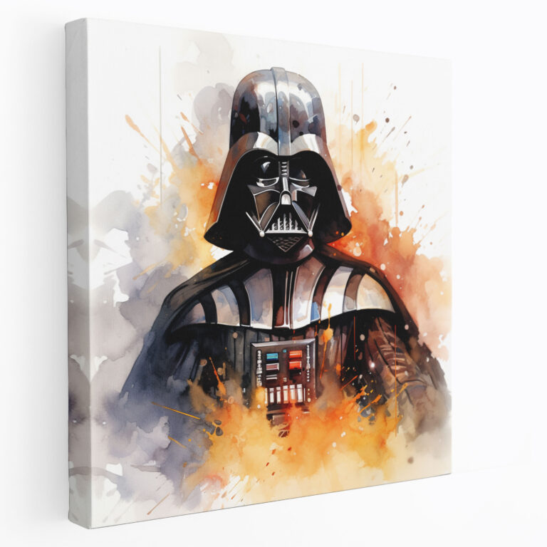 Darth Vader Sulu Boya Kanvas Tablo - Darth Vader Kanvas Duvar Sanatı Sulu Boya Duvar Sanatı