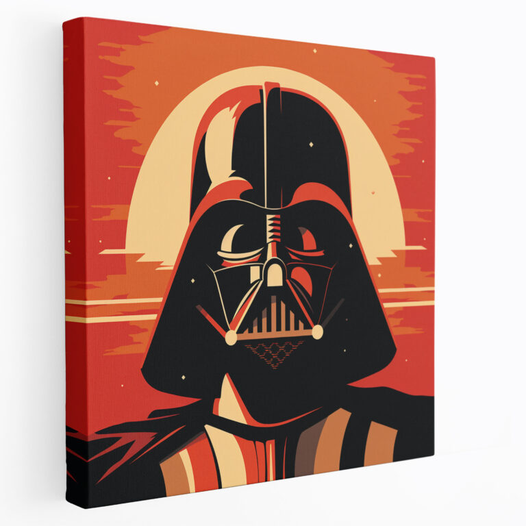Darth Vader Retro Kanvas Tablo - Duvar Dekorasyonu Duvar Sanatı