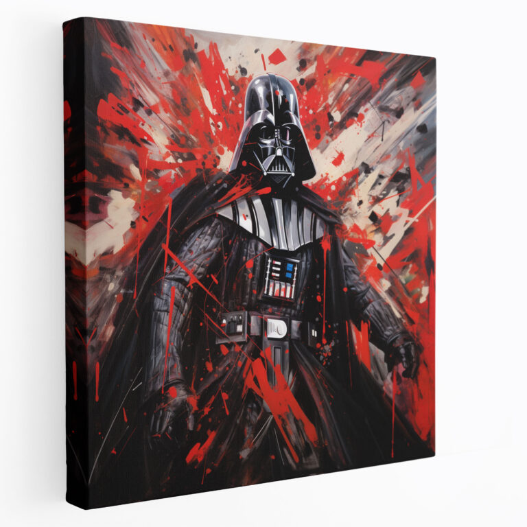 Darth Vader Duvar Dekorasyonu - Kanvas Tablo Soyut Dışavurumculuk ile Darth Vader Duvar Sanatı