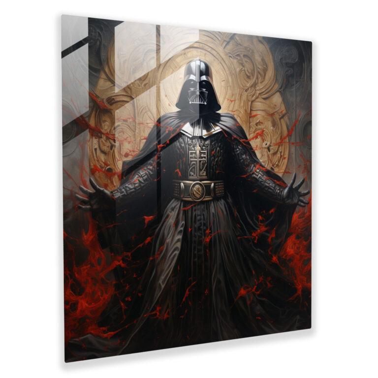 Gerçekçi Darth Vader Cam Tablo - Duvar Dekorasyonu Cam Sanatı Ev Dekorasyonu