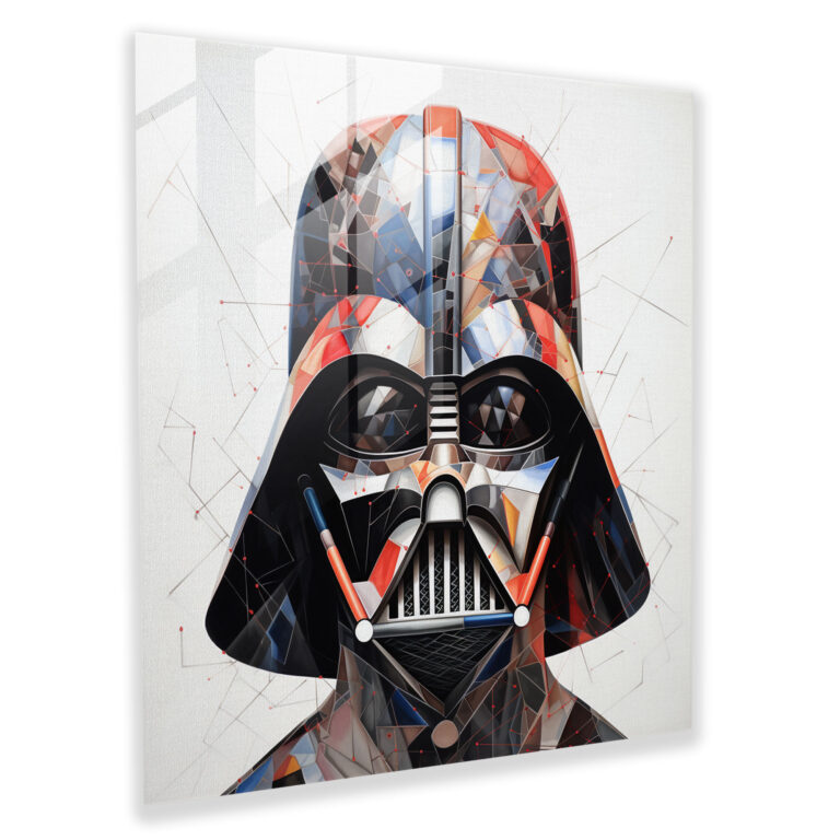 Geometrik Darth Vader Cam Tablo - Duvar Dekorasyonu Ev Dekorasyonu