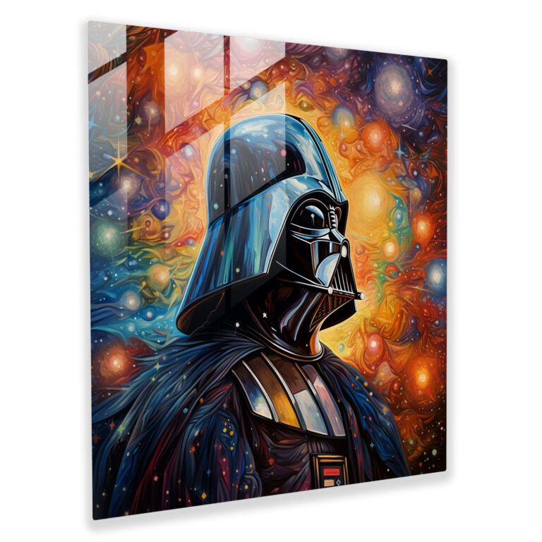 Kozmik Galaksi Darth Vader Cam Tablo - Darth Vader Cam Sanatı Duvar Dekorasyonu
