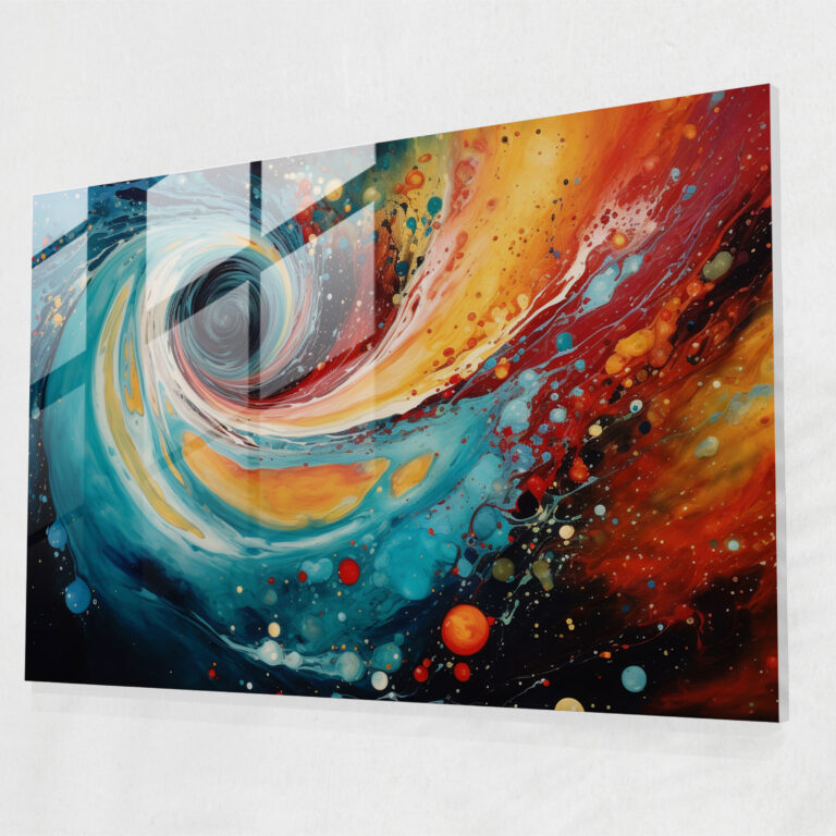 Galaxy Glass Print - Dünya Cam Tablo Soyut Resim Ev Dekorasyonu
