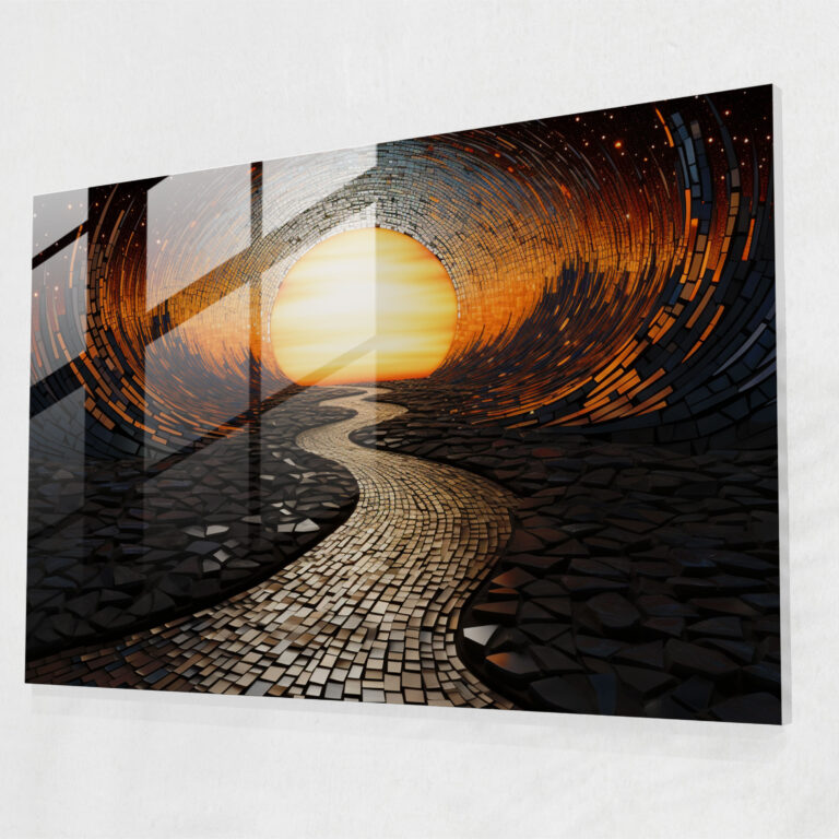 Dreamscape Siyah Delik Cam Tablo - Dünya Cam Duvar Sanatı Duvar Dekorasyonu