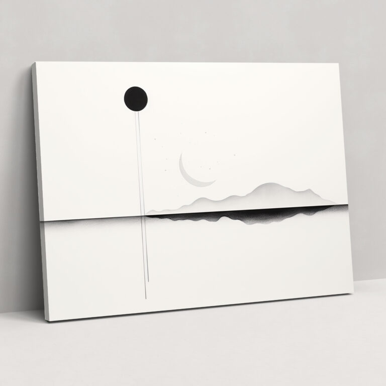 Dünya Minimalist Çizgi Sanat - Duvar Dekorasyonu Kanvas Tablo