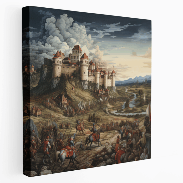 Rönesans Kale Kuşatma Kanvas Tablo