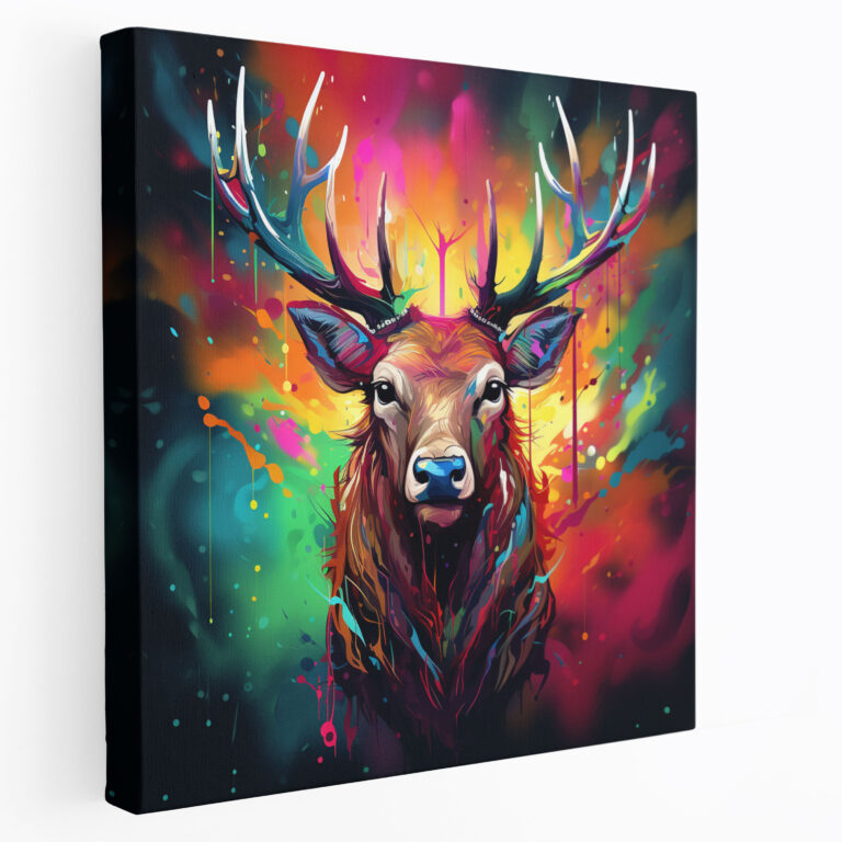 Canlı Soyut Elk Kanvas Tablo - Dijital Sanat