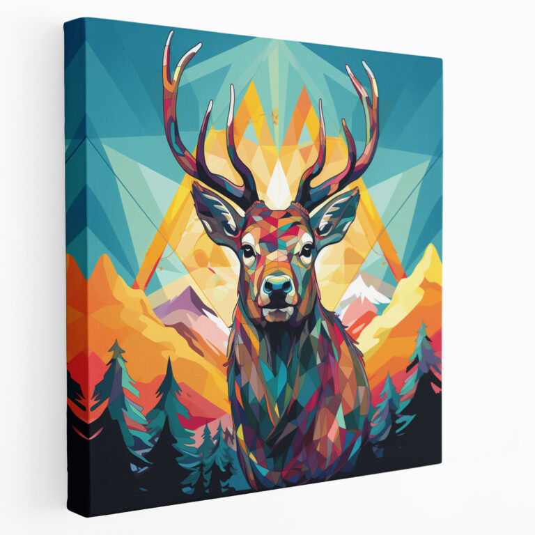 Elk Duvar Sanatı - Geometrik Pop - Kanvas Tablo - Duvar Sanatı