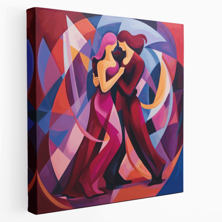 Tutkunun Dansı Geometrik Soyut Kanvas Tablosu
