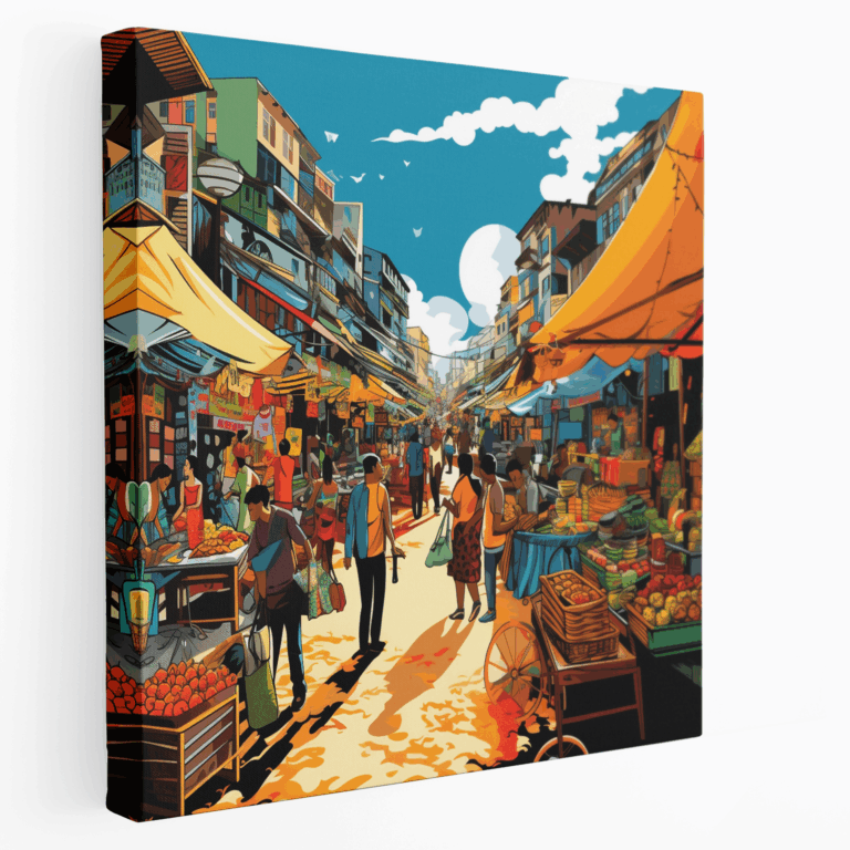 Canlı Pazar Kanvas Tablo