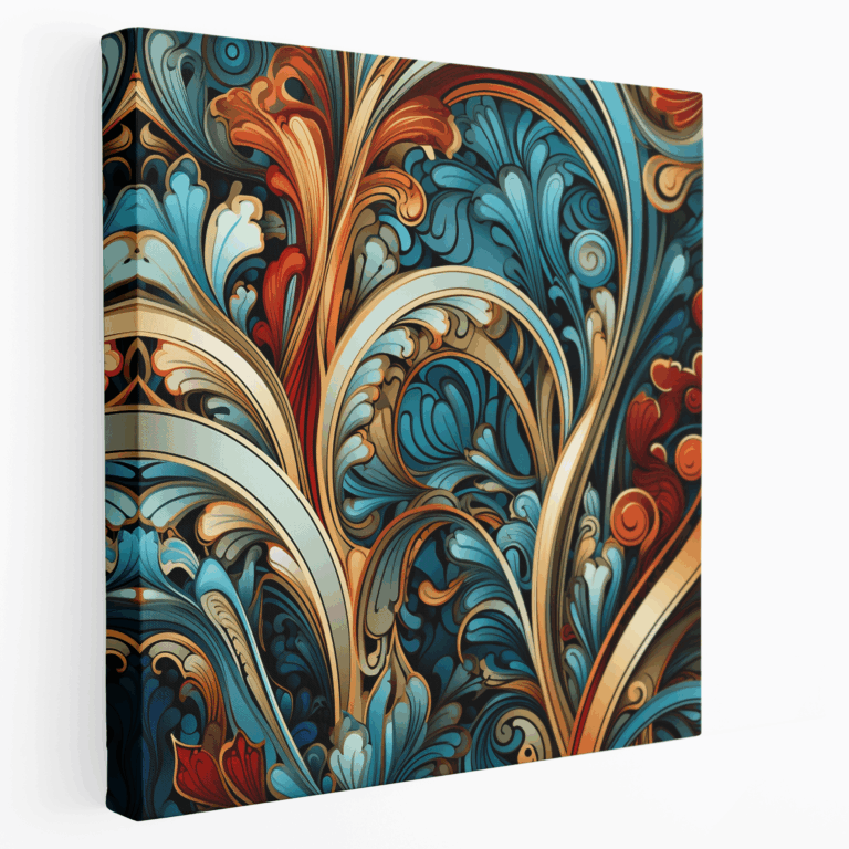 Etik Motif Art Nouveau Kanvas Tablo