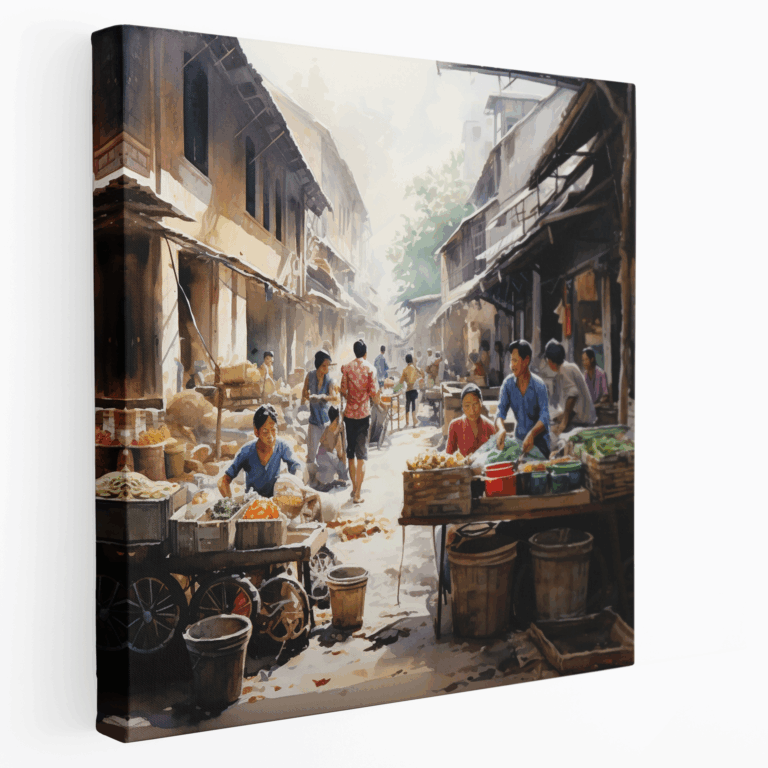 Canlı Pazar Kanvas Tablo