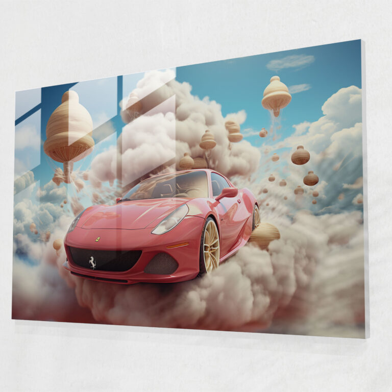 Ferrari Cam Tablo - Modern Sanat ve Duvar Dekorasyonu için Ferrari Cam Duvar Sanatı