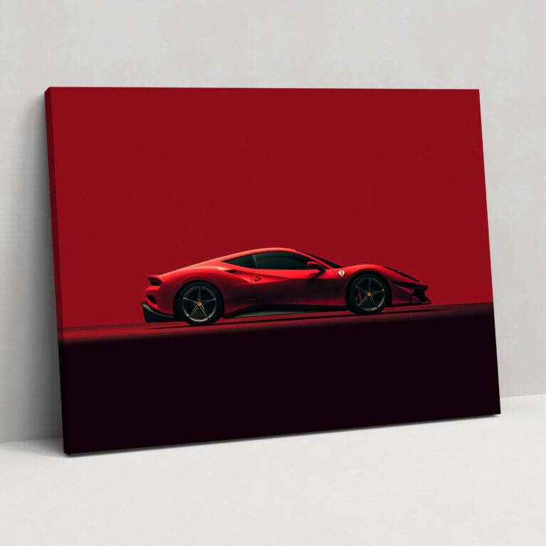 Ferrari Kanvas Tablo - Minimalist Grafik Duvar Sanatı