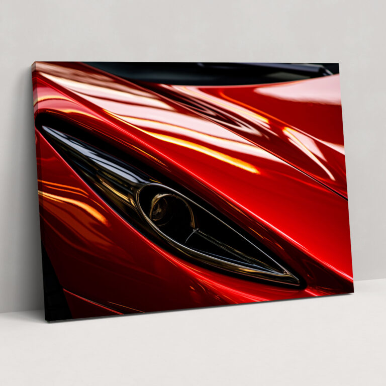 Ferrari Kanvas Tablo - Çağdaş Yakın Çekim Duvar Sanatı - Performanslı Ferrari Kanvas Tablo Yakın Çekim Fotoğraf