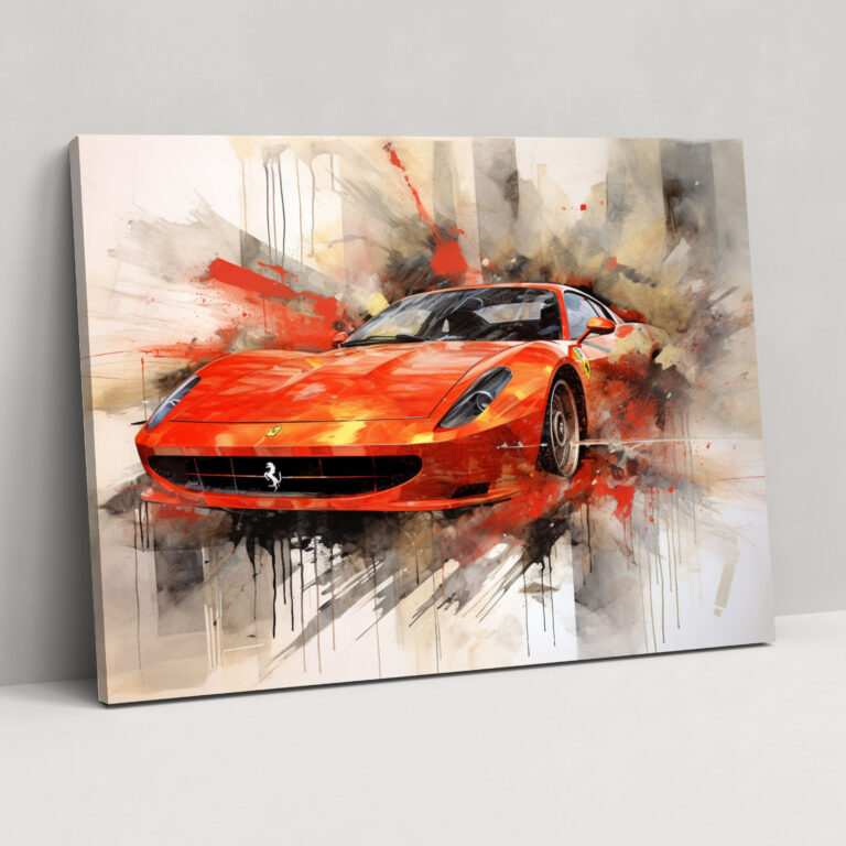 Ferrari Kanvas Tablo - Ferrari Karışık Medya Sanat Eseri Duvar Dekorasyonu