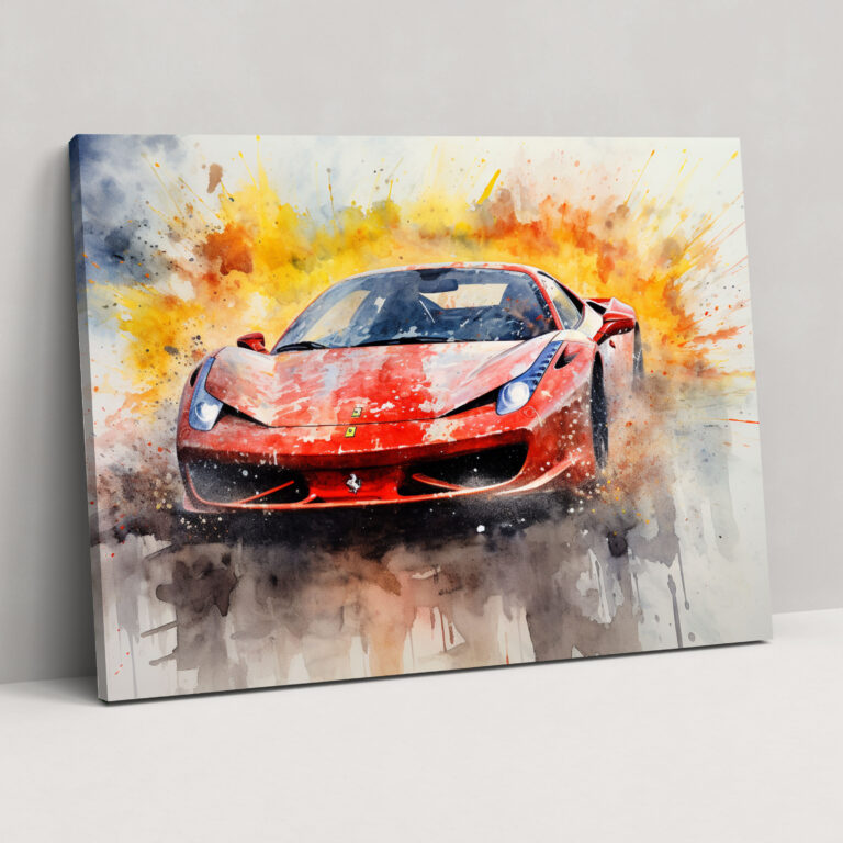 Ferrari Suluboya Duvar Sanatı - Ferrari Suluboya Başyapıtı Kanvas Tablo Duvar Sanatı