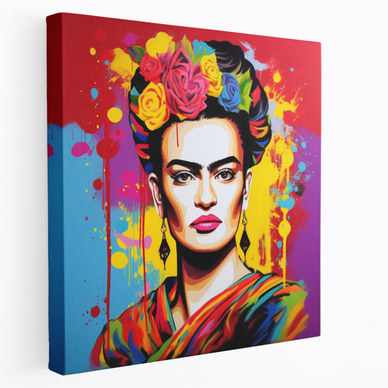 Modern Frida Kahlo Kanvas Tablo - Frida Kahlo Kanvas Kanvas Duvar Sanatı Canlı Renkler