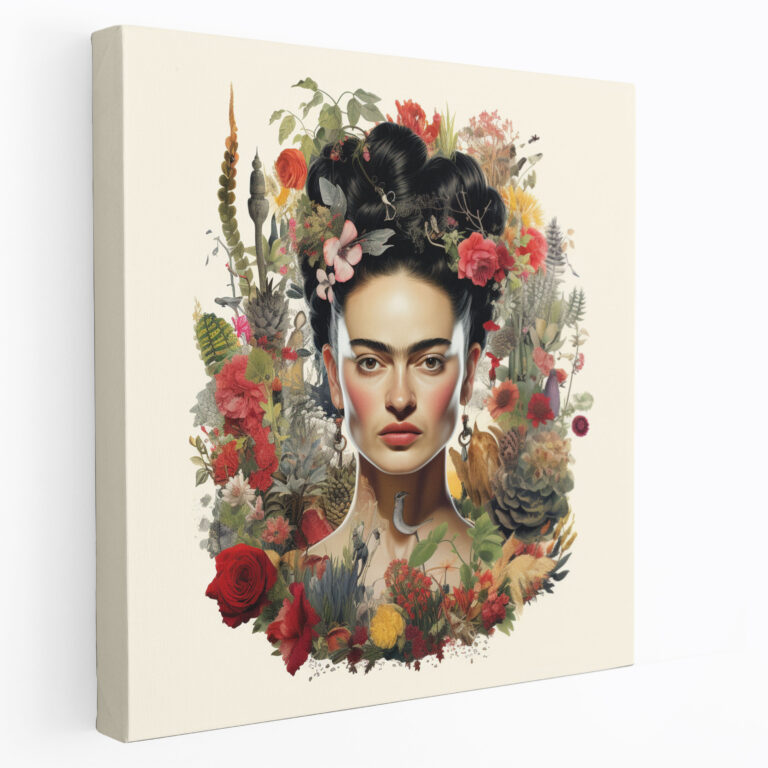 Frida Kahlo Botanik Kanvas Tablosu - Frida Kahlo Botanik İllüstrasyon Çiçek Düzenlemeleri