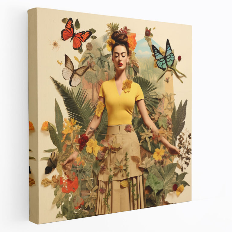 Frida Kahlo'nun Sürrealist Kanvas Tablosu - Ev Dekorasyonu Sembolizm Duvar Dekorasyonu