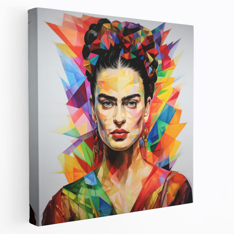 Frida Kahlo Kanvas Tablo - Kübist Sanat Eseri - Canlı Renkler