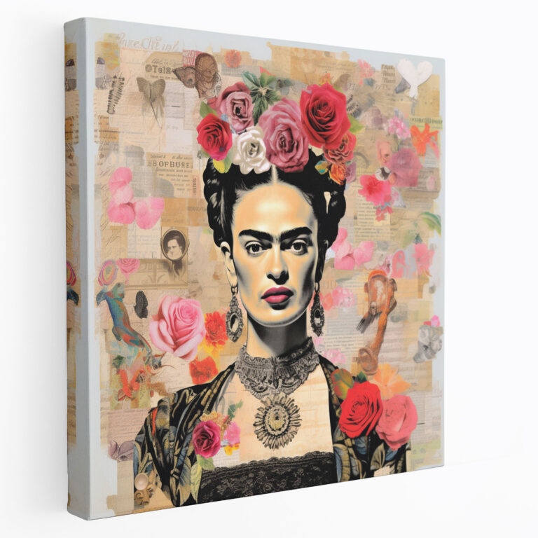 Frida Kahlo Kanvas Tablo - Kolaj Sanat Eseri
