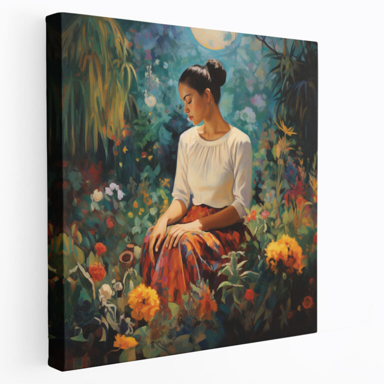 Frida Kahlo Duvar Sanatı Dekorasyonu - Kanvas Doğanın Güzelliği İzlenimci