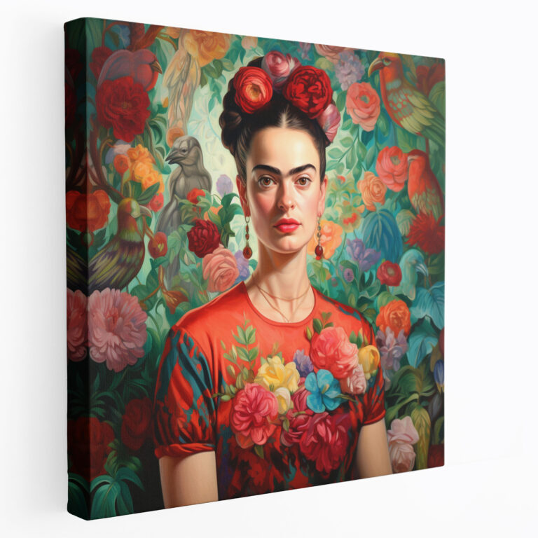 Frida Kahlo Bahçe Kanvas Tablo - Frida Kahlo Kanvas Tablo Kendi Portreleri Ev Dekorasyonu