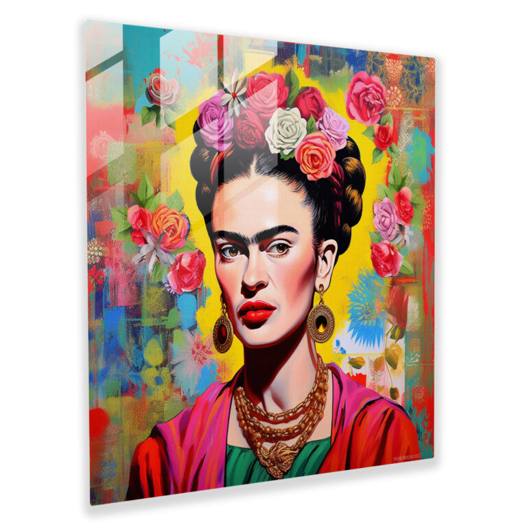 Frida Kahlo Cam Tablo - Retro Esintili Duvar Dekorasyonu & Ev Dekorasyonu