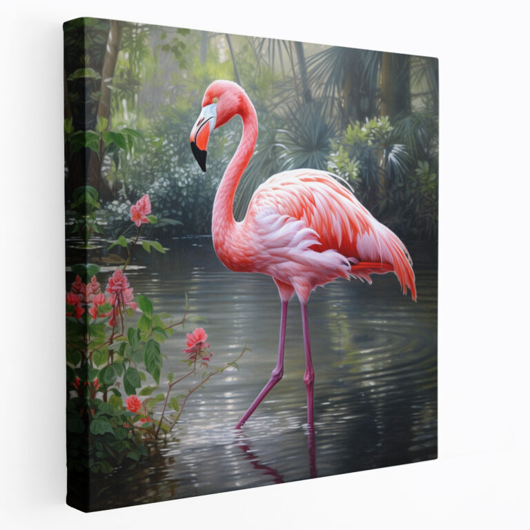 Gerçekçi Flamingo Kanvas Tablo - Flamingo Kanvas Duvar Sanatı