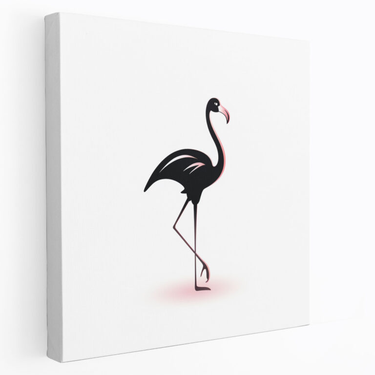 Minimalist Flamingo Duvar Sanatı - Flamingo Ev Dekorasyonu Minimalist Tasarım Beyaz Arka Plan