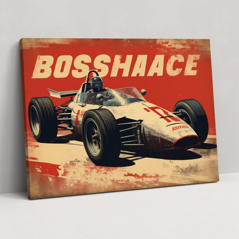 Formula 1 Tabela Dekorasyonu - Eskimiş Dokular Retro Reklam Kanvas Duvar Sanatı