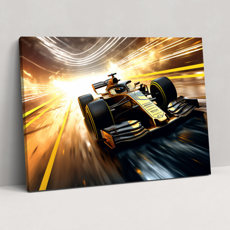 Formula 1 Resim Tablosu - Gelecekçi Atmosferli Formula 1 Duvar Dekorasyonu