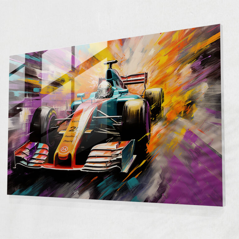 Formula 1 Cam Tablo - Enerji ve Modern Sanat Duvar Dekorasyonu