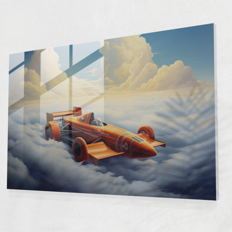 Formula 1 Cam Tablo Sanatı - Formula 1 Rüya Gibi Atmosfer Duvar Dekorasyonu Cam Sanatı