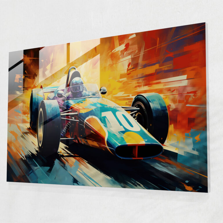 Formula 1 Cam Tablo - Retro Vintage Tasarım - Formula 1 Tutkunları İçin