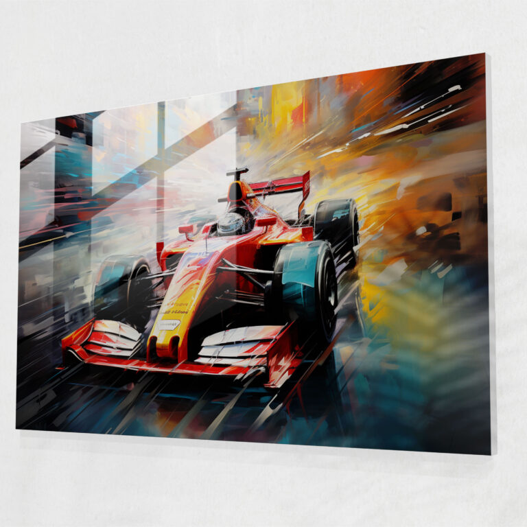 Formula 1 Cam Tablo - Bulanık Tema Ev Dekorasyonu
