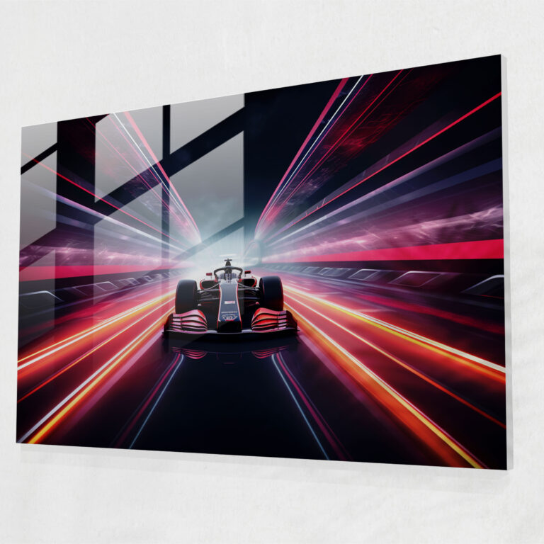 Formula 1 Cam Tablo - Şık Tasarım Cam Duvar Sanatı