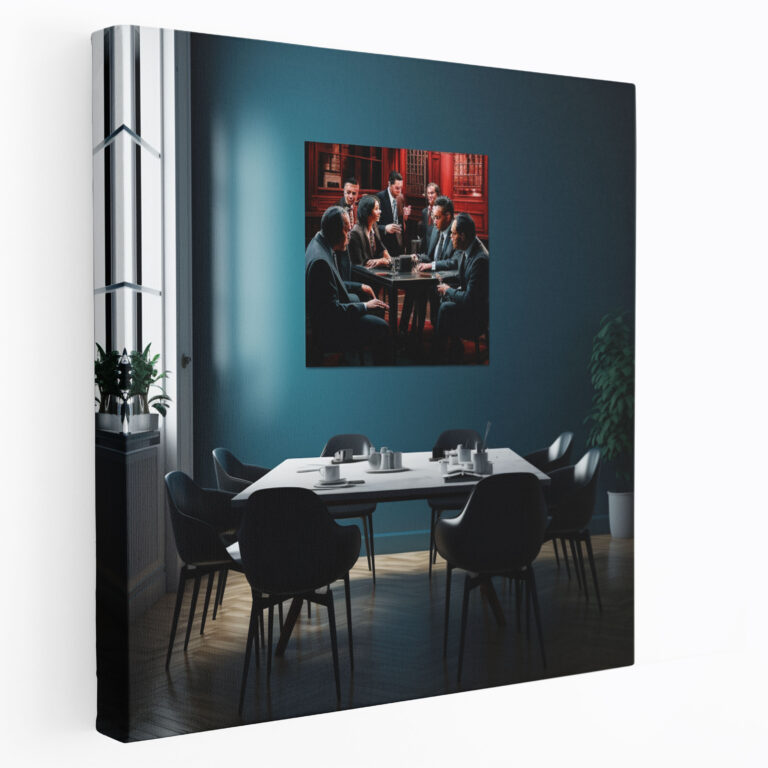 Goodfellas Retro Tarzı Kanvas Tablo - Hırsızlar Entrika Takım Elbiseli Erkekler Kanvas Tablo