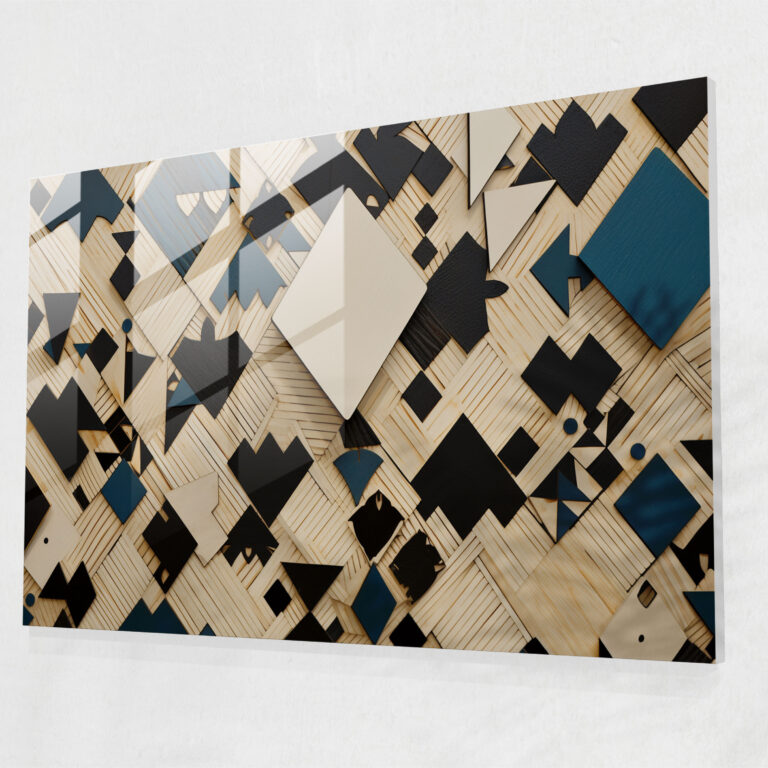 Gamble Cam Tablo Sanatı - Uyum Modern Sanat Geometrik Soyutlama