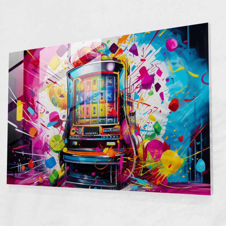 Gamble Pop Art Cam Tablo - Pop Art Temalı Cam Tablo Duvar Dekorasyonu