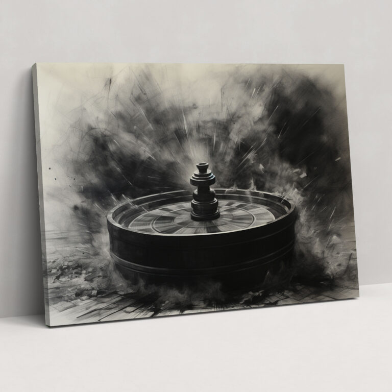 Gamble Duvar Sanatı - Rulet Tekerleği Ev Dekorasyonu için Kanvas Tablo