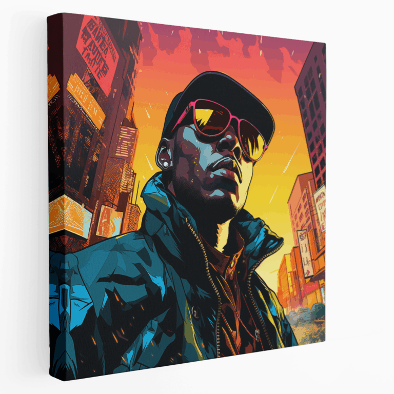 Rap Şehri Pop Art Kanvas Tablo