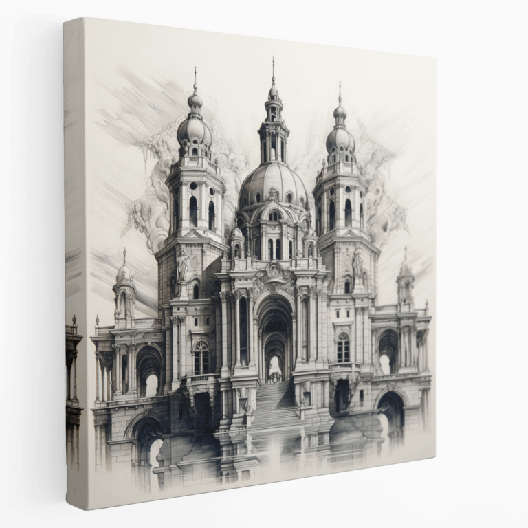 Gotik Katedral Kanvas Tablo