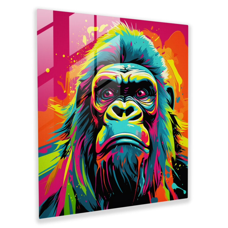 Gorilla Cam Sanat - Ev Dekorasyonu Duvar Dekorasyonu Cam Tablo