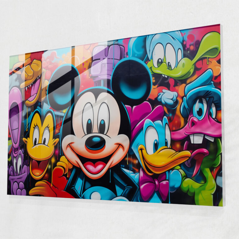 Graffiti Cam Sanatı - Pop Kültür İkonlarının Kent Duvar Resmi - Graffiti Ev Dekorasyonu Cam Tablo