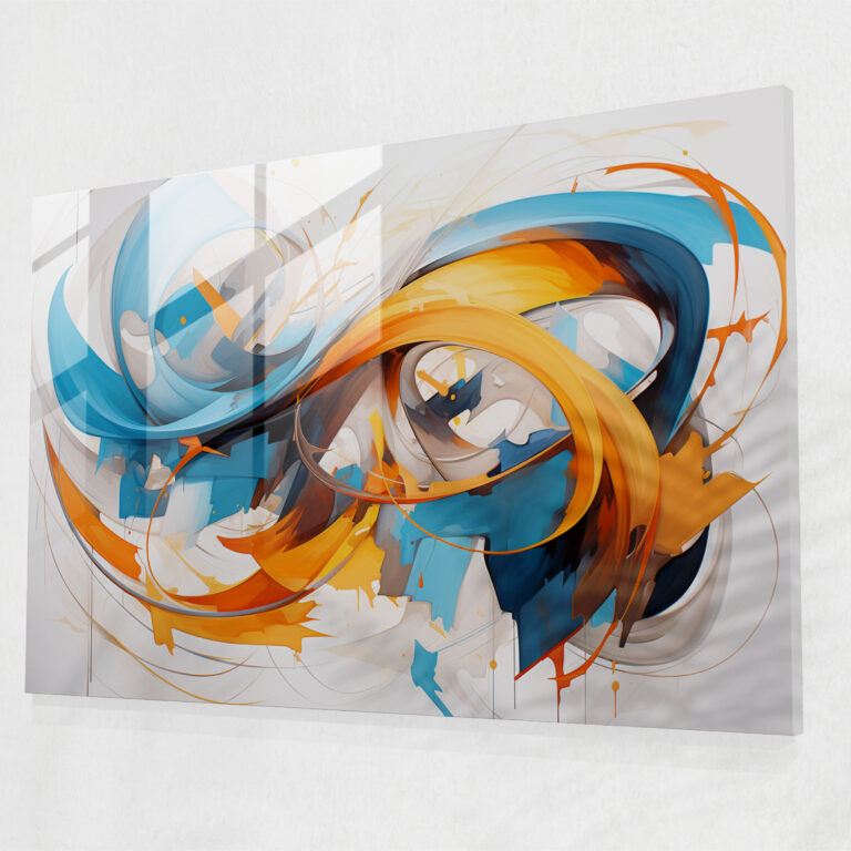 Graffiti Cam Sanatı - Soyut Enerji ve Hareket - Modern Sanat Cam Duvar Sanatı