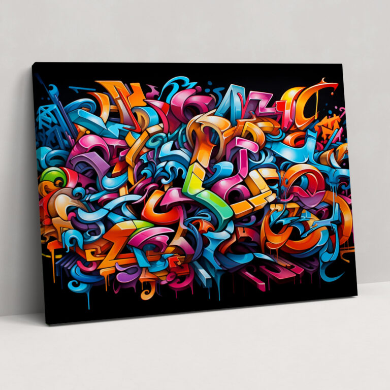 Tipografi Graffiti Duvar Sanatı - Graffiti Duvar Dekorasyonu Kanvas Tablo Graffiti